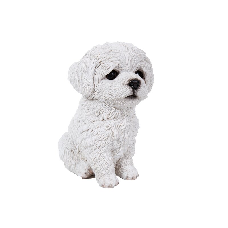 maltese puppy statue